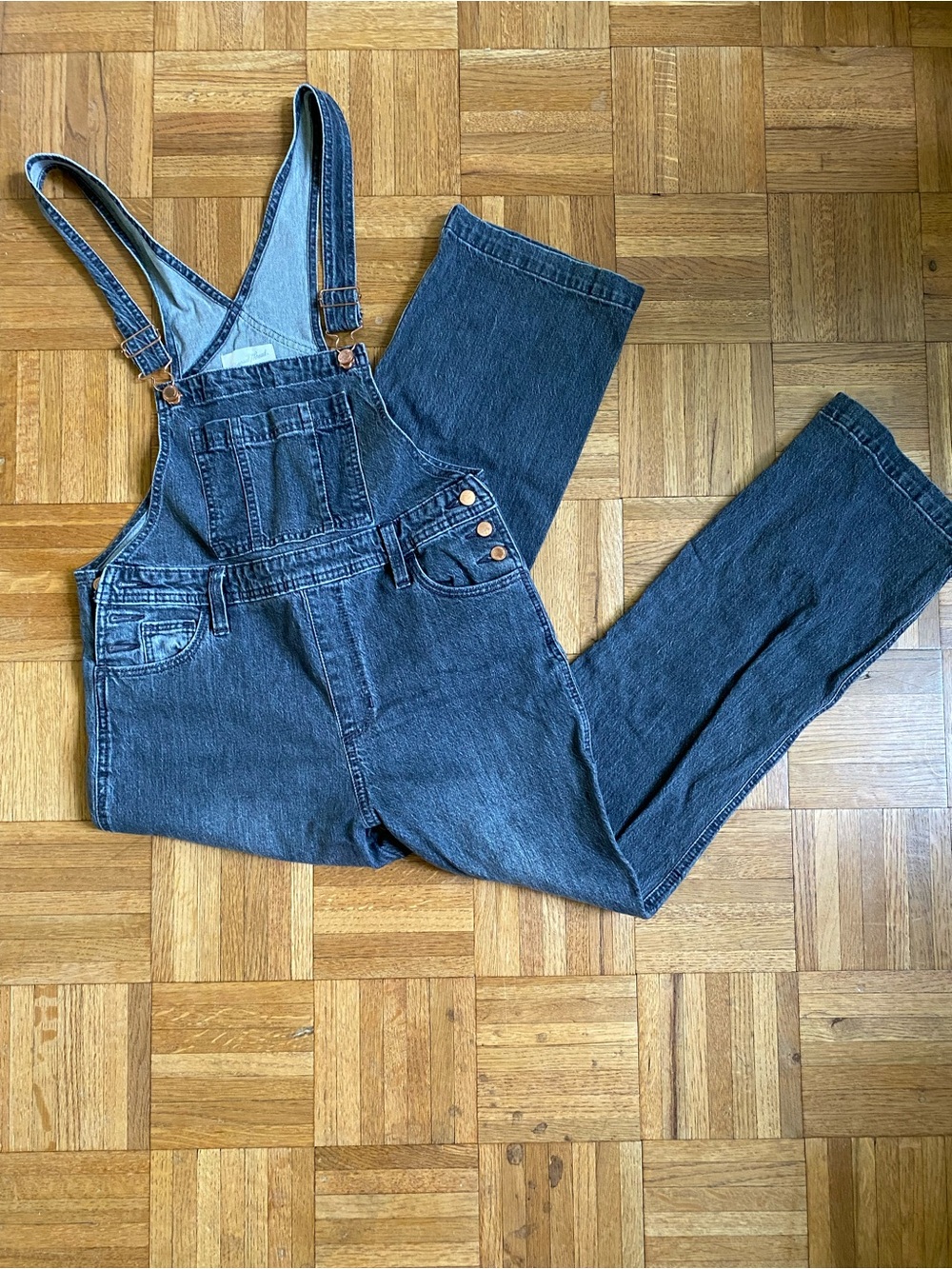 Black Garment Washed Overalls Womens Small